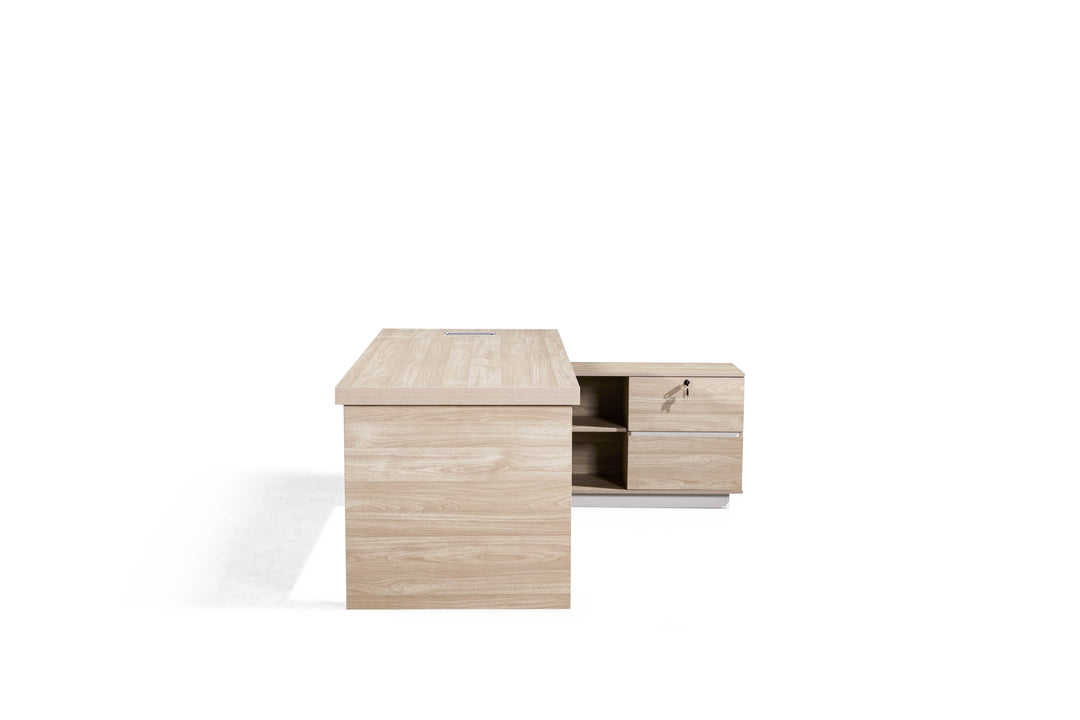 Corner desk with storage/ corner work station/ L shaped desk A003 Nika Oak White