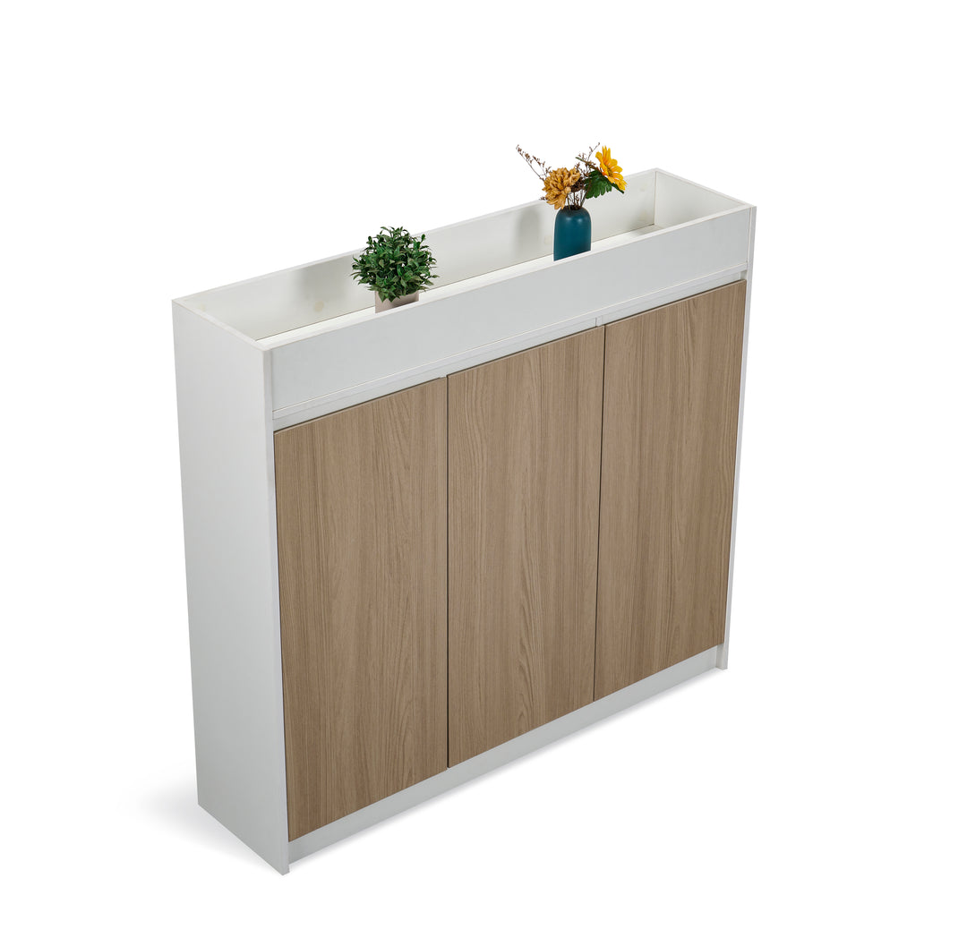 Nika White and Oak Planter Cabinet – Modern Storage Unit