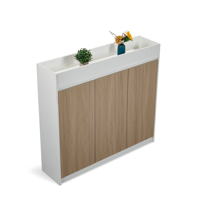 Nika White and Oak Planter Cabinet – Modern Storage Unit