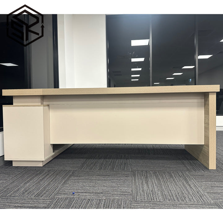 Corner desk with side cabinet/ corner work station/ L shaped desk k601 Nika Grey
