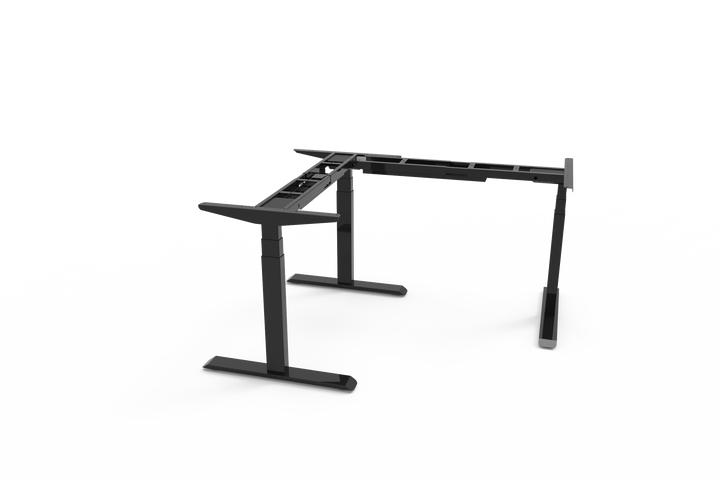 Three-Legged L-Shaped Sit-Stand Desk Frame