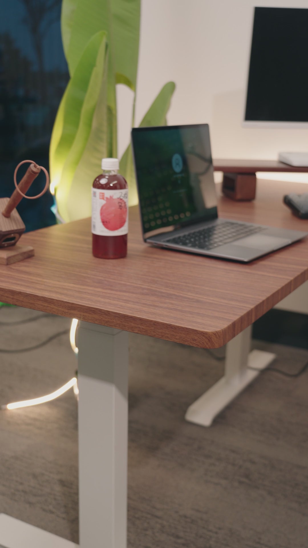 L-Shaped 3-Leg Standing Desk with Dual Tabletop and Triple Motors